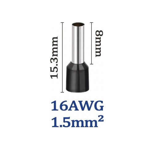 TERMINALES FERRUL PAQUETE 100 PIEZAS 16 AWG