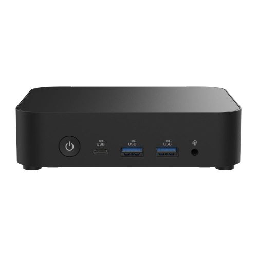PROCESADOR SERIE N DE BAJO CONSUMO RENDIMIENTO MÁS RÁPIDO La gran capacidad de respuesta hace que el NUC 14 Essential sea ideal para edición de imágenes y navegación web más rápida. MENOR CONSUMO DE ENERGÍA El procesador Intel Core Serie N ofrece un rendimiento sobresaliente con menor consumo energético. CREA, APRENDE Y TRANSMITE DESDE CUALQUIER LUGAR Permite crear contenido digital y reproducir videos simultáneamente sin afectar el rendimiento. COMPACT SIZE TAMAÑO COMPACTO MULTITAKS WITH TRIPLE DISPLAY SUPPORT MULTITAREA CON SOPORTE PARA TRIPLE PANTALLA Libera el poder de la multitarea en un chasis compacto de 0.56L, con soporte para hasta tres pantallas 4K, menor latencia y transferencia de datos más fluida. Soporta tres pantallas 4K Ejecuta software sin problemas Ideal para colaboración y aprendizaje Streaming de video inmersivo versatile DISEÑO VERSÁTIL Y LIGERO El chasis de 0.56L se adapta a cualquier entorno y puede montarse con VESA en pared o detrás de un monitor para ahorrar espacio. diseño de montaje vesa chasis de 0.56 l COMPACT SIZE TAMAÑO COMPACTO Y AMPLIA CONECTIVIDAD El NUC 14 Essential ofrece conectividad fluida gracias a una amplia variedad de puertos de entrada/salida en los paneles frontal y trasero, con soporte para hasta tres pantallas 4K y un rendimiento de red de alta velocidad. El panel frontal incluye un conector para audífonos, un puerto USB-C (10 Gbps) y un puerto USB tipo A (10 Gbps); mientras que en la parte trasera cuenta con dos puertos USB tipo A (10 Gbps), un USB 2.0, un USB-C con DisplayPort (10 Gbps), un DisplayPort, un puerto HDMIM y un puerto LAN. OFFICE PRODUCTIVITY PRODUCTIVIDAD EN OFICINA Utiliza el NUC 14 Essential como una mini PC moderna para tareas diarias. INTERACTIVE LEARNING APRENDIZAJE INTERACTIVO Crea, aprende y trabaja desde cualquier lugar con conectividad inalámbrica de alta velocidad, Bluetooth 5.3 y red 2.5G. DIGITAL SIGNAGE KIOSKS POS SEÑALIZACIÓN DIGITAL, KIOSCOS Y POS Conectividad completa para monitores o dispositivos heredados en entornos operativos.