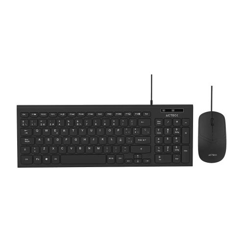 KIT DE TECLADO Y MOUSE ACTECK MK235, ALÁMBRICO, USB, NEGRO, ESPAÑOL, AC-945936