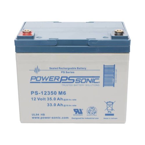 POWER SONIC PS-12350-M6 BATERÍA 12V, 35AH, PARA RESPALDO, TECNOLOGÍAS AGM/VRLA, 5 AÑOS VIDA ÚTIL, TERMINALES M6, RECONOCIDA UL
