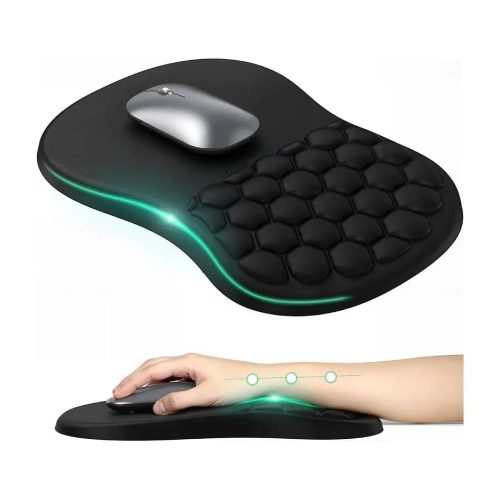 ALMOHADILLA DE RATÓN ERGONÓMICA CON SOPORTE DE MANO SUAVE NEGRO PULSERA DE ESPUMA MOUSEPAD