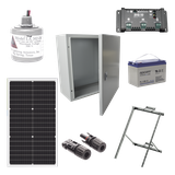 KIT SOLAR DE 12 VCC PARA ALIMENTAR ENERGIZADOR DE CERCA ELECTRIFICADA. INSTALACIÓN DE PANEL EN POSTE EPCOM POWERLINE PL12K