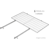 KIT SISTEMA DE MONTAJE FOTOVOLTAICO PARA 6 MÓDULOS A 0° BASEL KITBASEL1X6A0